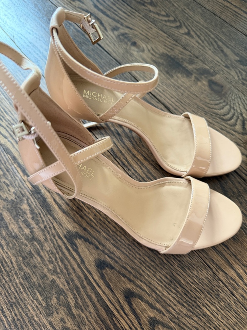 Michael Kors Blush Patent Leather Ankle-Strap Heels - Picture 2 of 3